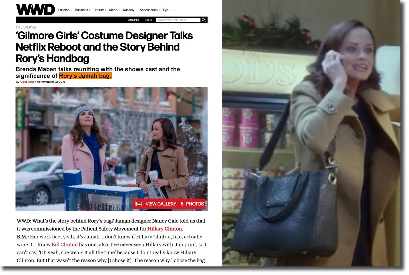 ALEXIS BLEDEL + GILMORE GIRLS + WWD + JAMAH