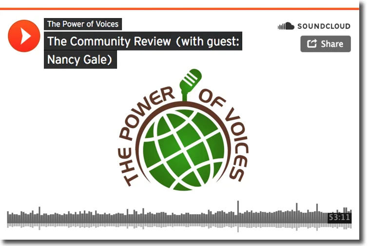 THE POWER OF VOICES COMMUNITY REVIEW + JOSEFA SALINAS + NANCY GALE