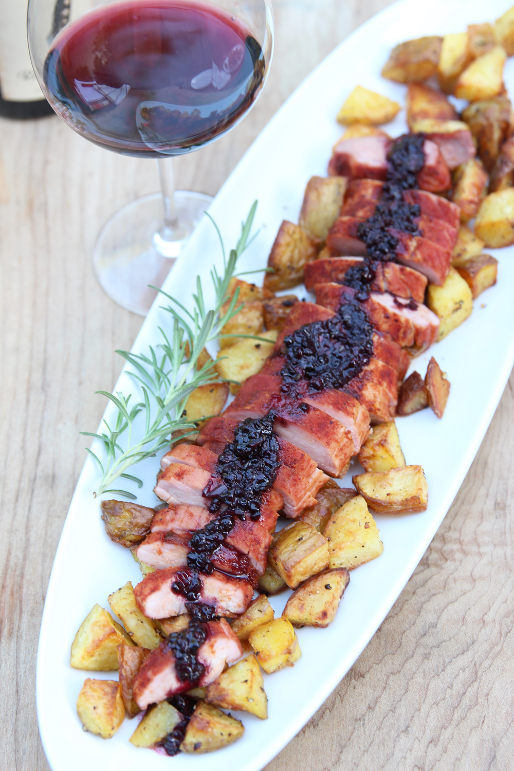 Smoked Pork Tenderloin with Smoked Blackberry Sauce