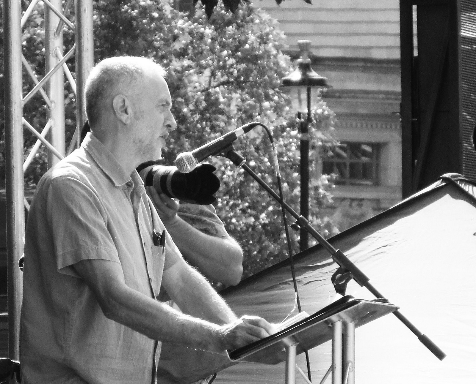 Jeremy Corbyn - the party republican rebel-turned-Leader of Her Majesty's Most Loyal Opposition. Image Credit: David Holt via Flickr cc
