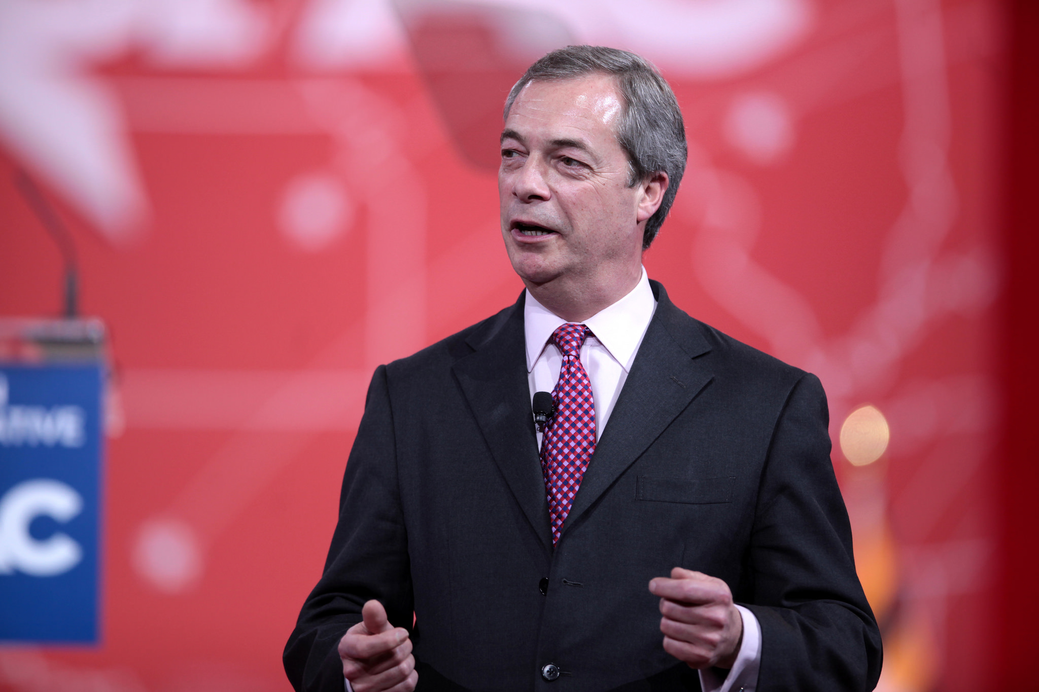The colorful pint-drinking leader of the UK Independence Party (UKIP), Nigel Farage, who wants to see Britain terminate its membership of the European Union. Image Credit: Gage Skidmore via Flickr cc