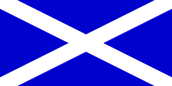 The flag of Scotland featuring St. Andrew's Saltire