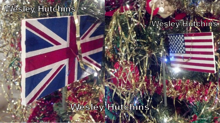 My hand-made Christmas ornament featuring Old Glory on one side and the Union Jack on the other. Image Credit: Wesley Hutchins