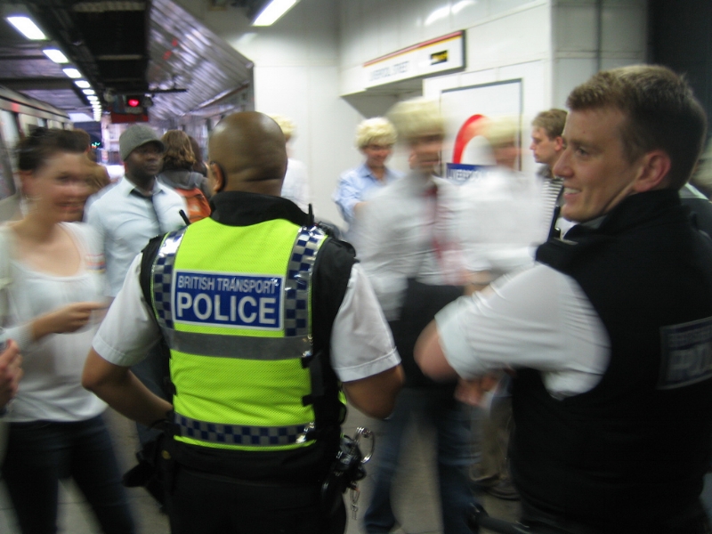 British Transport Police officers on duty in the London Underground. Image Credit: Gordon Joly via Flickr CC
