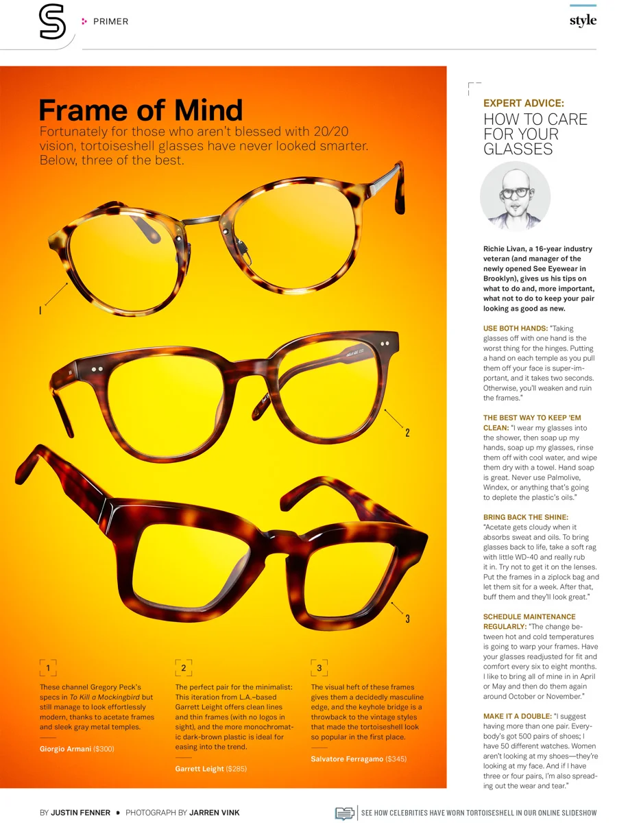 jarren vink details glasses tortoise shell accessories tearsheet photographer still life art studio new york photo photography