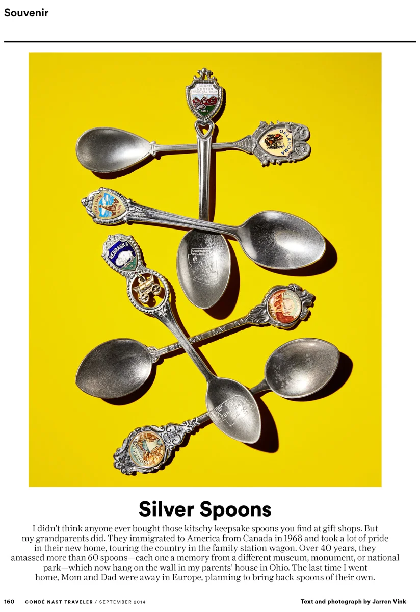 jarren vink conde nast traveler spoons tearsheet photographer still life art studio new york photo photography