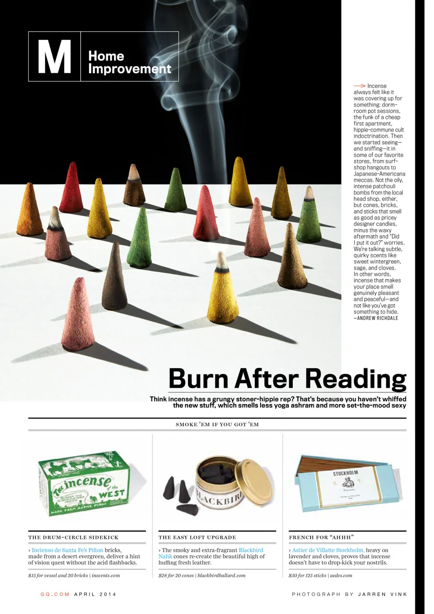 jarren vink gq incense tearsheet photographer still life art studio new york photo photography