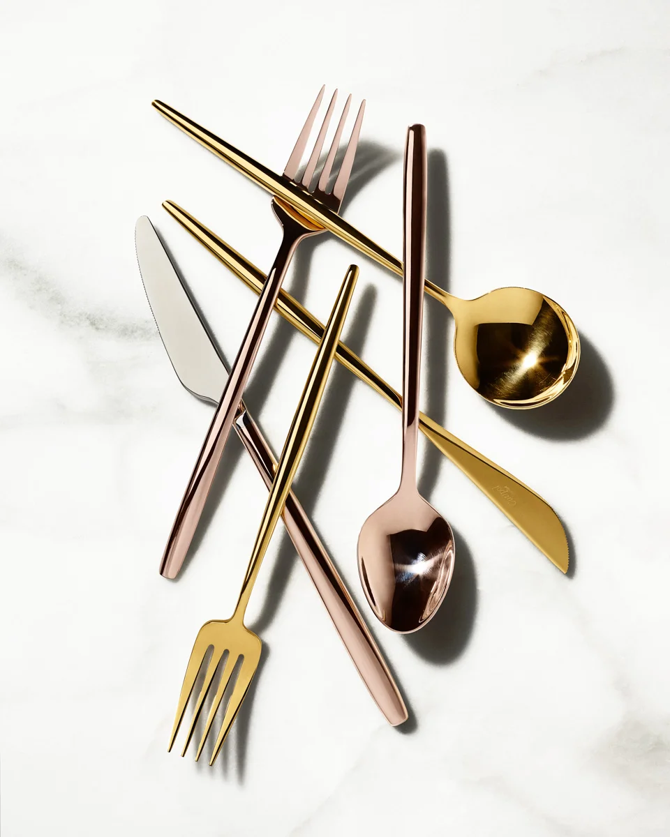 jarren vink kitchen flatware food spoon knife fork gold photographer still life art studio new york photo photography