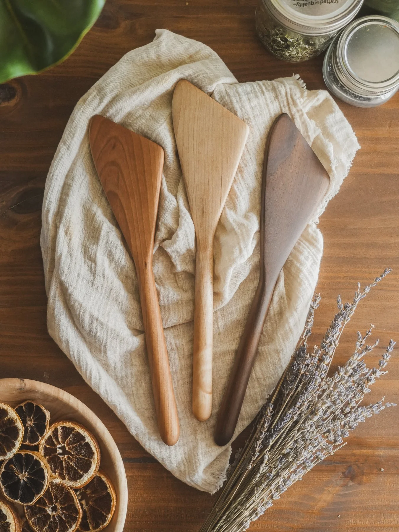 12" Handmade Wooden Flat End Spatula