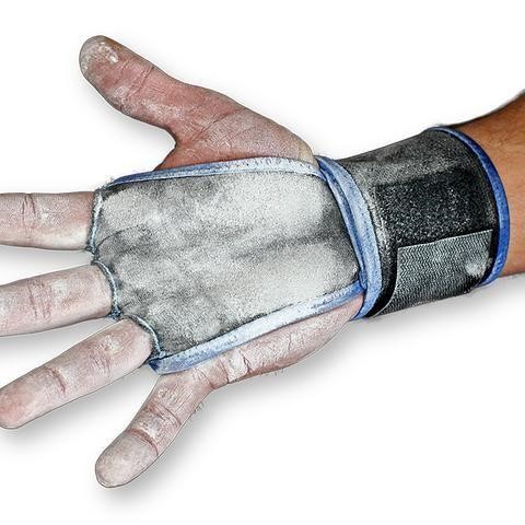 gymadvisor senior black leather MENS RING hand guards narrow grip palm grips 