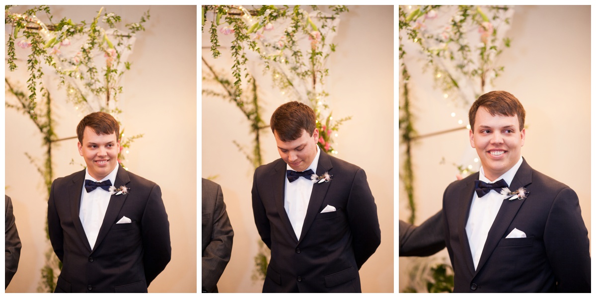 I'm pretty sure Dustin had to catch his breath here as he saw his bride coming down the aisle!