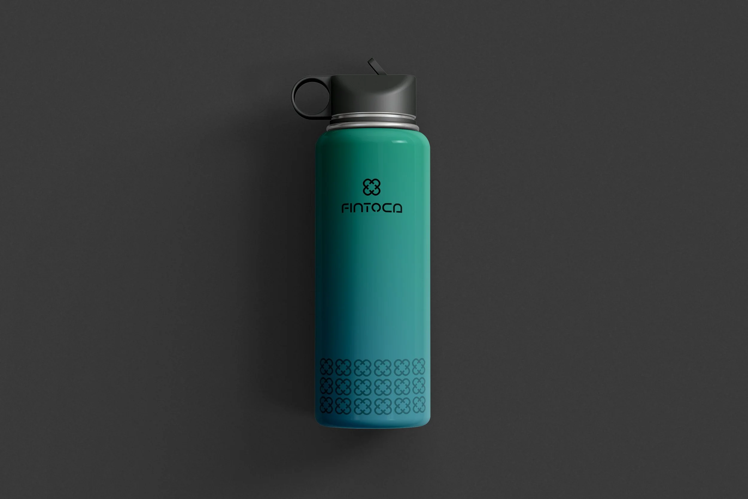 Water bottle with Fintoca logo
