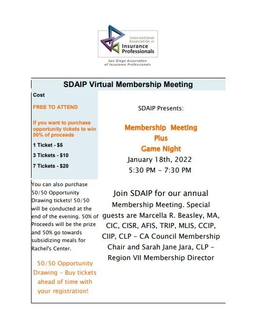 SDAIP Membership Drive Meeting