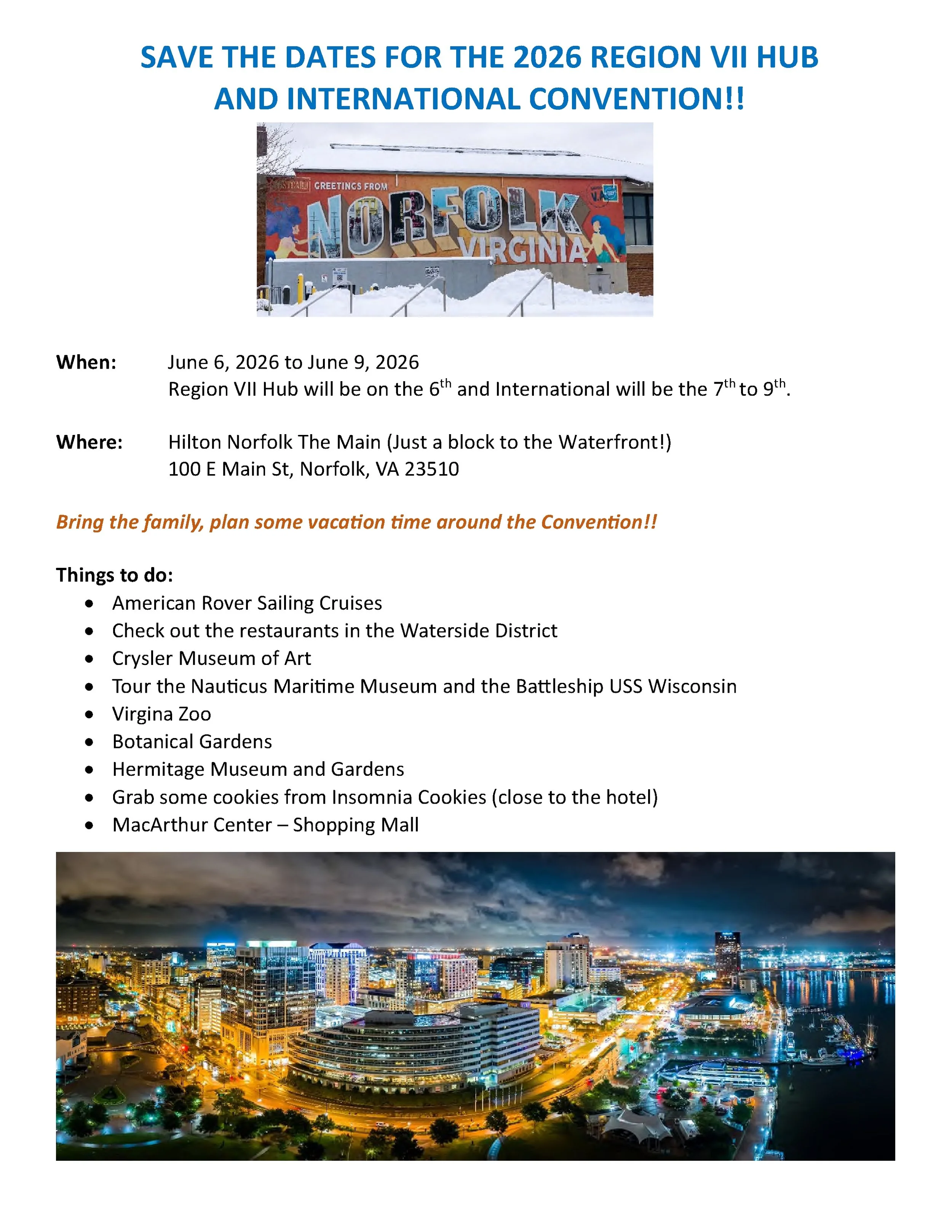 Region VII Hub &amp; International Convention