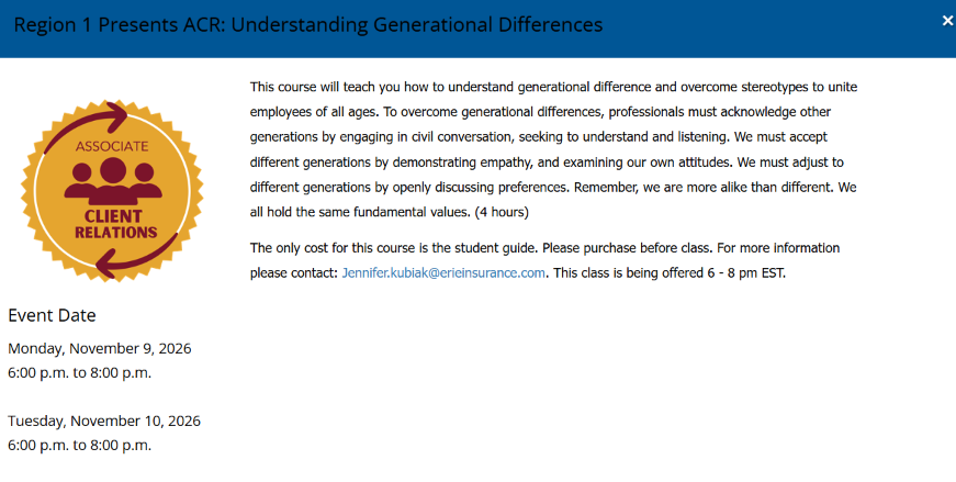 Region I presents ACR  Understanding Generational Differences