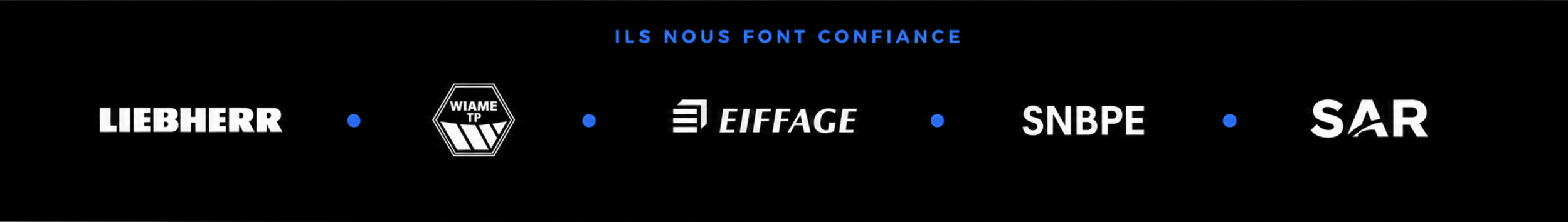 Logos de plusieurs entreprises avec la phrase en français : 'Ils nous font confiance'