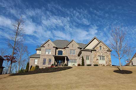 Before: House on a hill. The sides have perspective.