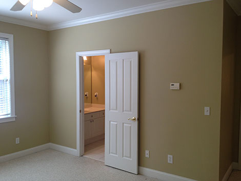 The lens on the iPhone is so narrow, standing in the corner of this bedroom, all I could get a picture of was the wall. Can you tell this is a bedroom?