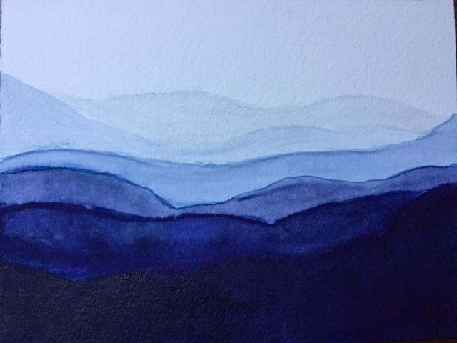 Little Interjection: my niece painted this watercolor of the Blue Ridge Mountains. We used this image in the design of our programs. We wanted to incorporate as much art from our immediate family as possible, and boy did they deliver the goods. As for the programs, we just designed them ourselves and printed them on card stock at Kinkos. Simple!