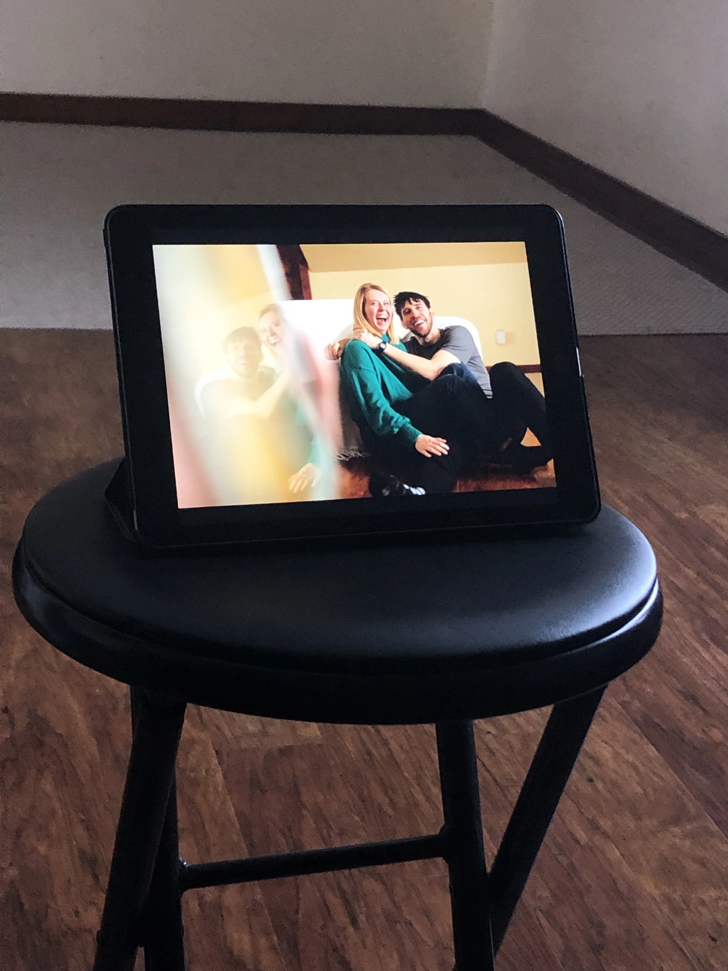 Adam & Katie practicing the “Cookie Monster” while we practiced shooting with a glass frame.