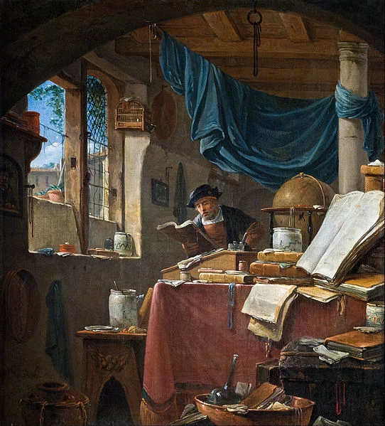 A scholar in his Study by Thomas Wyck (17th century), Hallwyl Museum. Source: Wikipedia