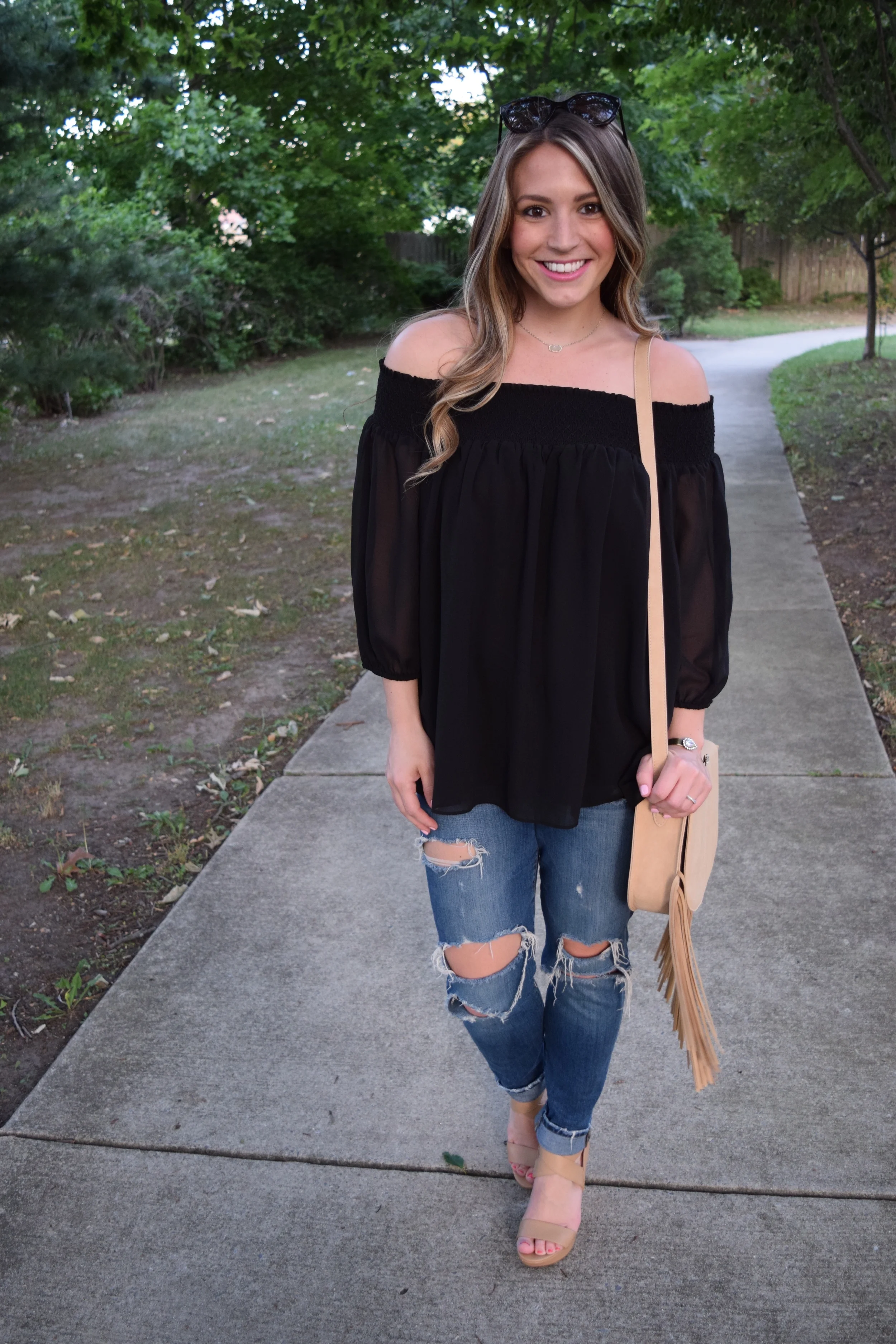 loft off the shoulder top