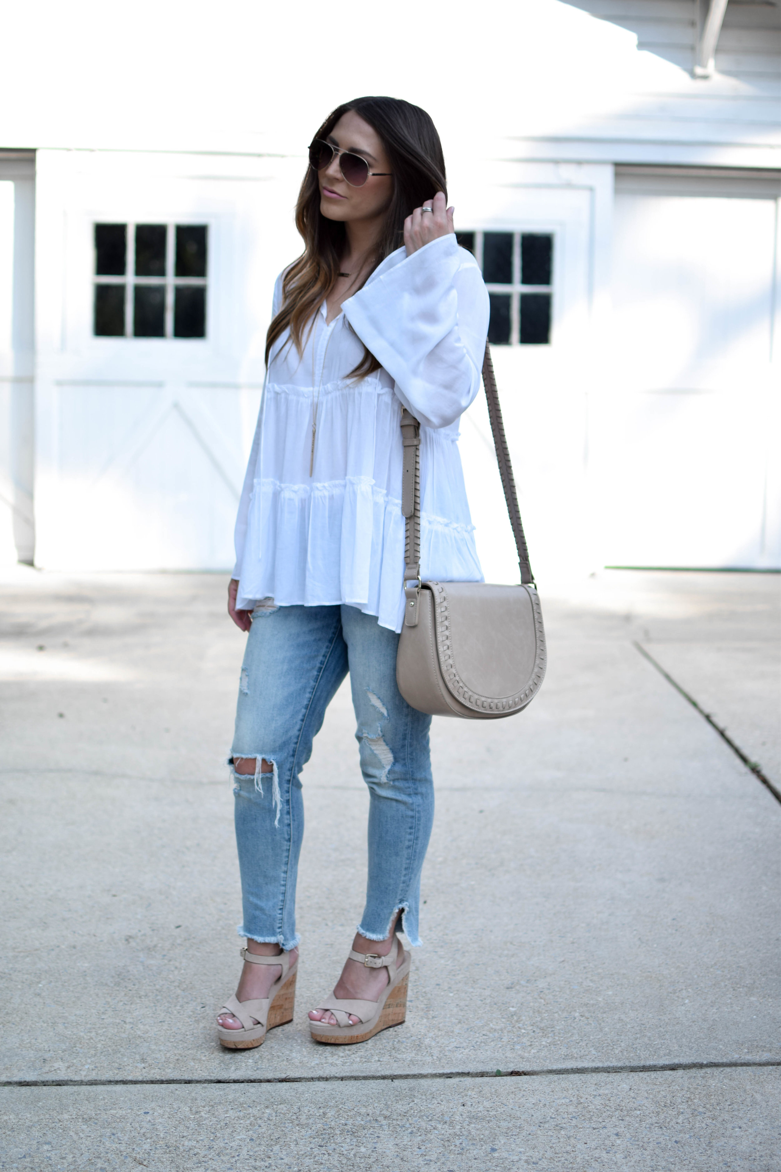 The Flowy White Top You Need in Your Closet ASAP | Pine Barren Beauty