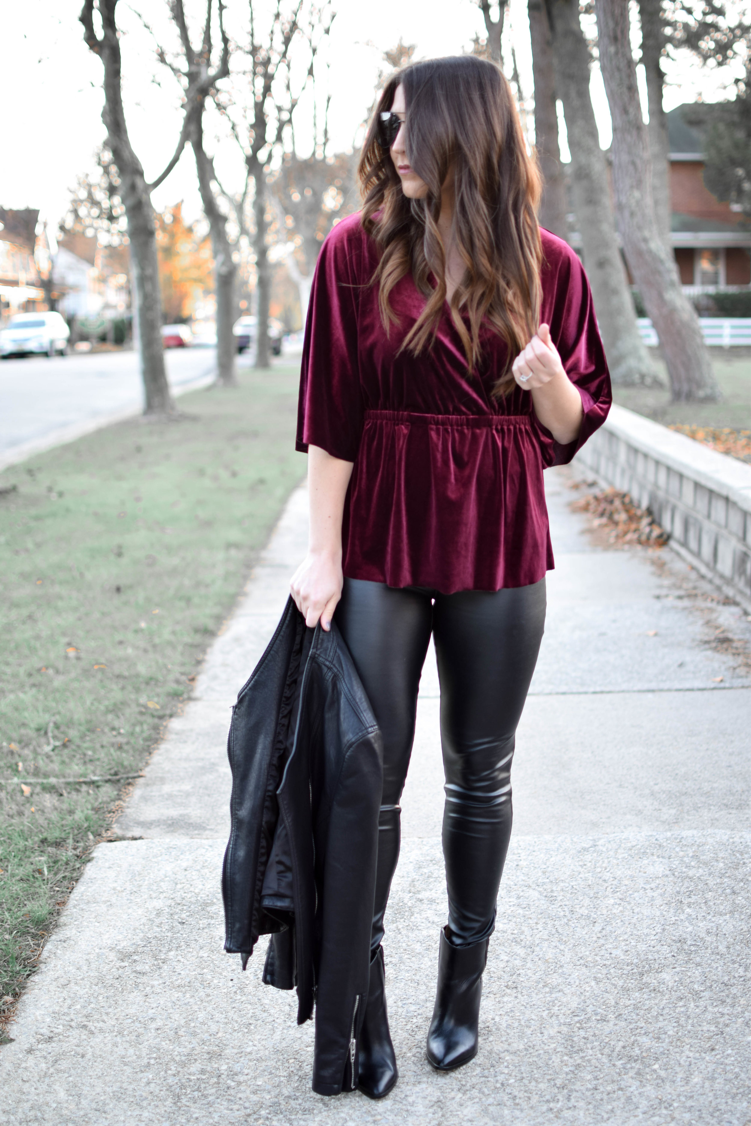 velvet top outfit