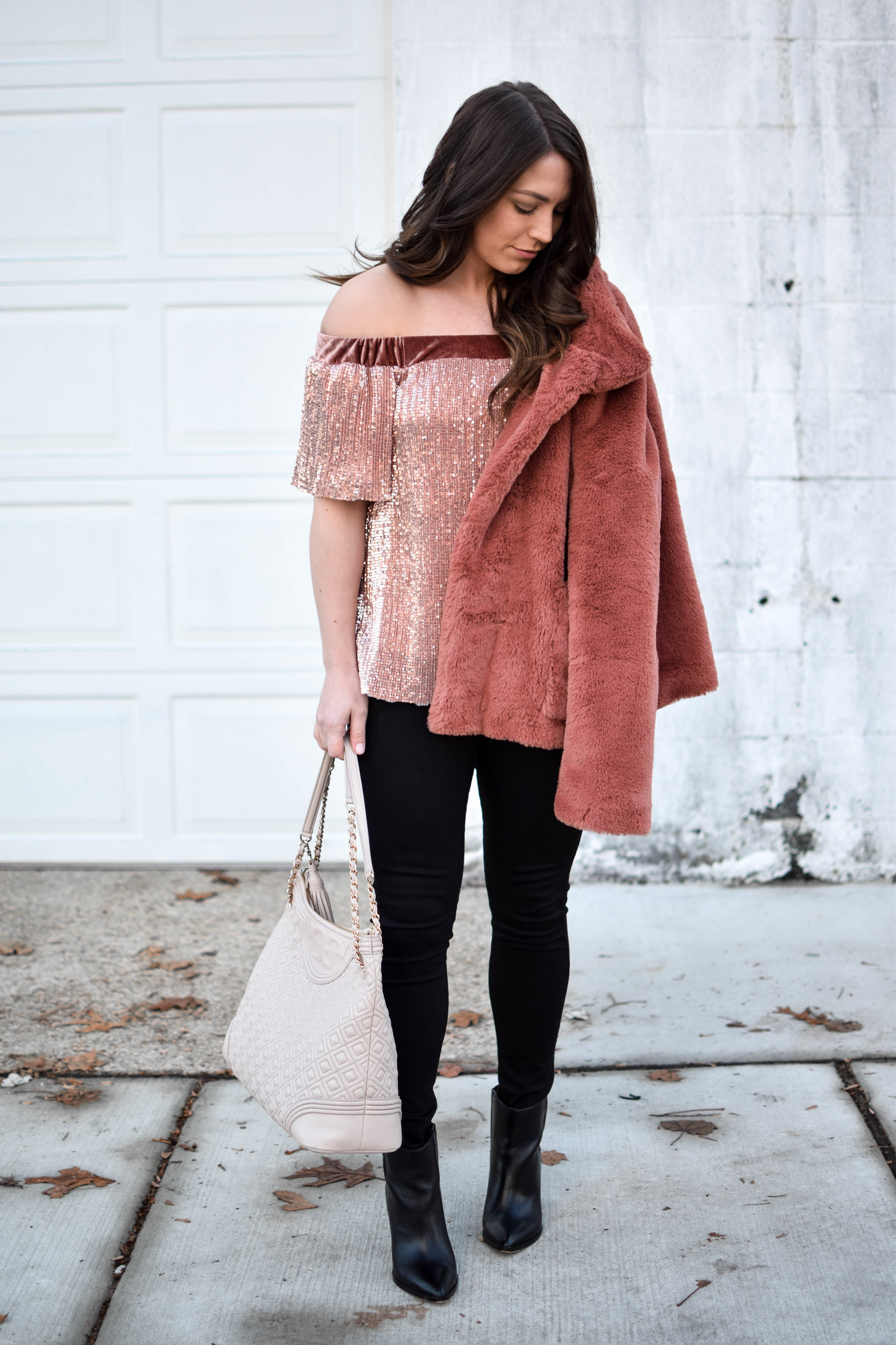 Holiday Outfit Idea #2: Chenille Ruffle Sleeve Sweater