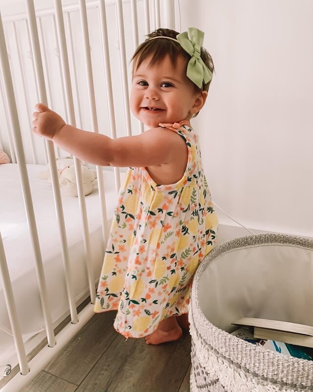 when life gives you lemons 🍋 this little babes personality is brighter than ever. she is constantly on the move and her big smile just melts my heart. it&rsquo;s so crazy watching her grow and evolve into a little human! 🤍