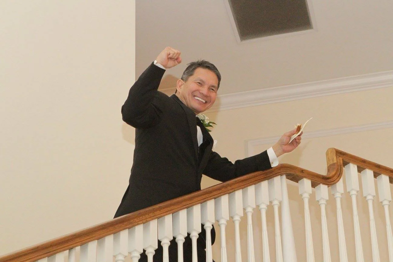 Papa looking very excited!