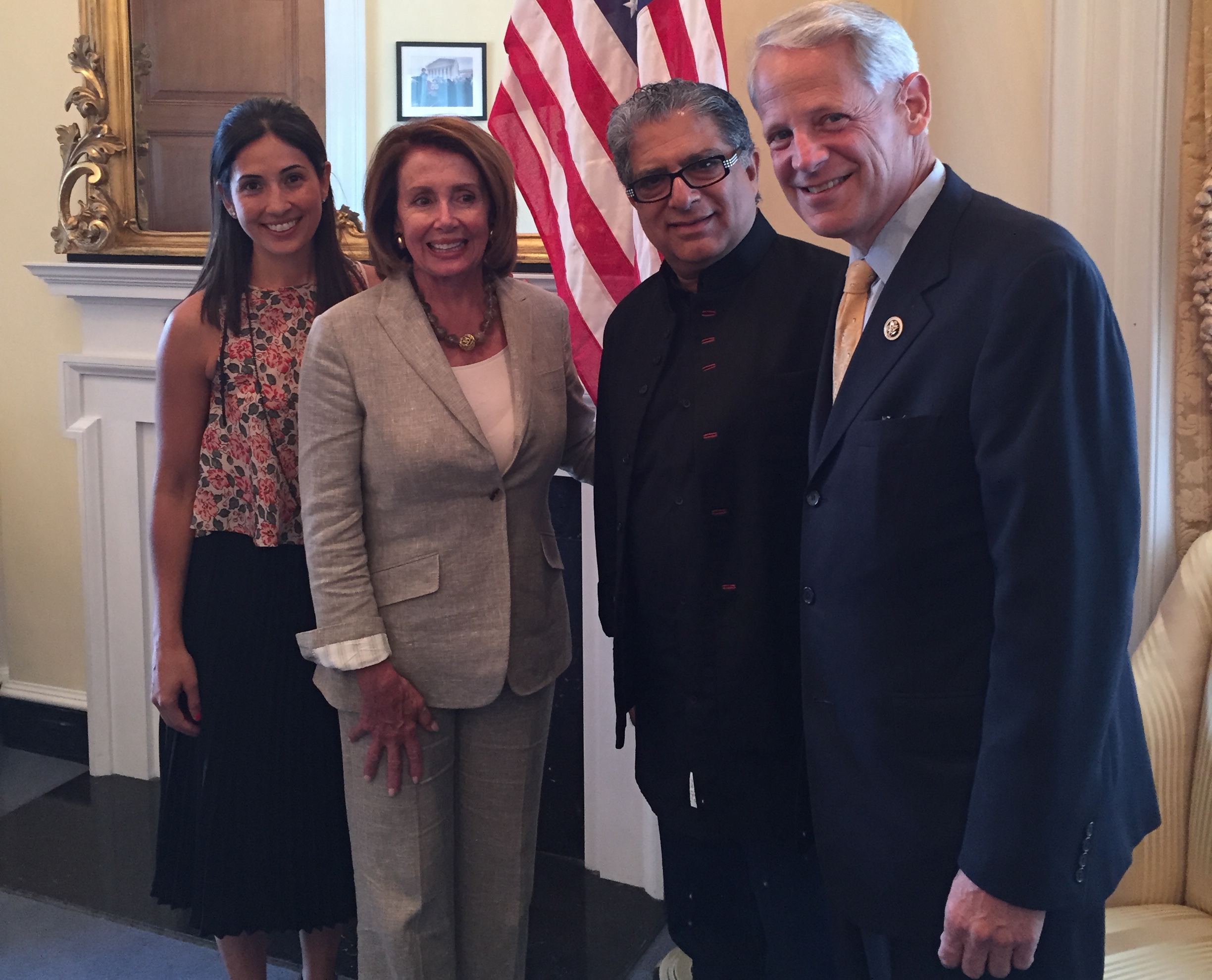 Rebecca with Nancy Pelosi, Deepak Chopra and Steve Israel
