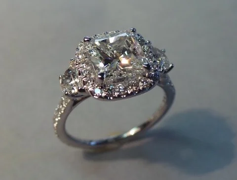 1.41 Ct Cushion Cut Diamond Center with Halo setting