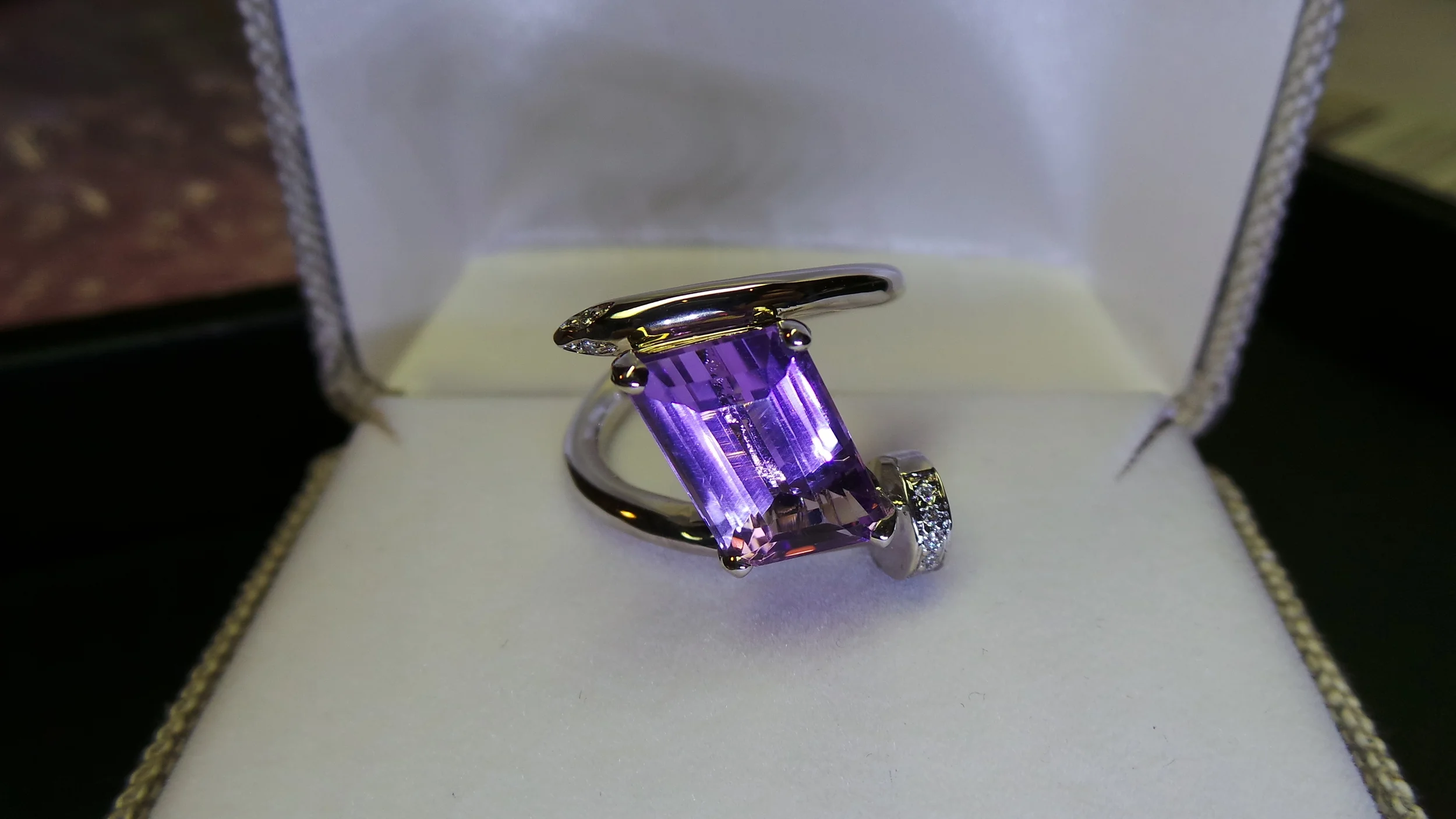 Amethyst Nail Ring with Hidden Cross