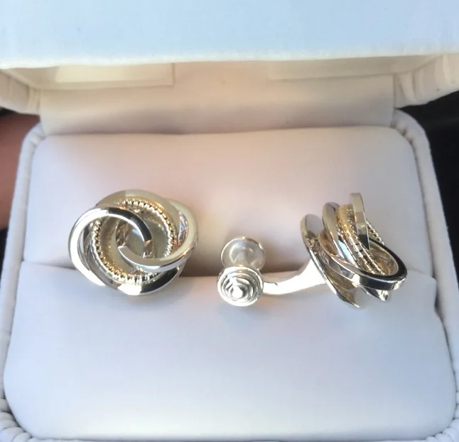 Custom Silver and Gold cufflinks- Great Wedding gift for him!