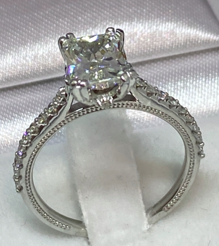 Gorgeous Radiant Cut Diamond Custom Bridal