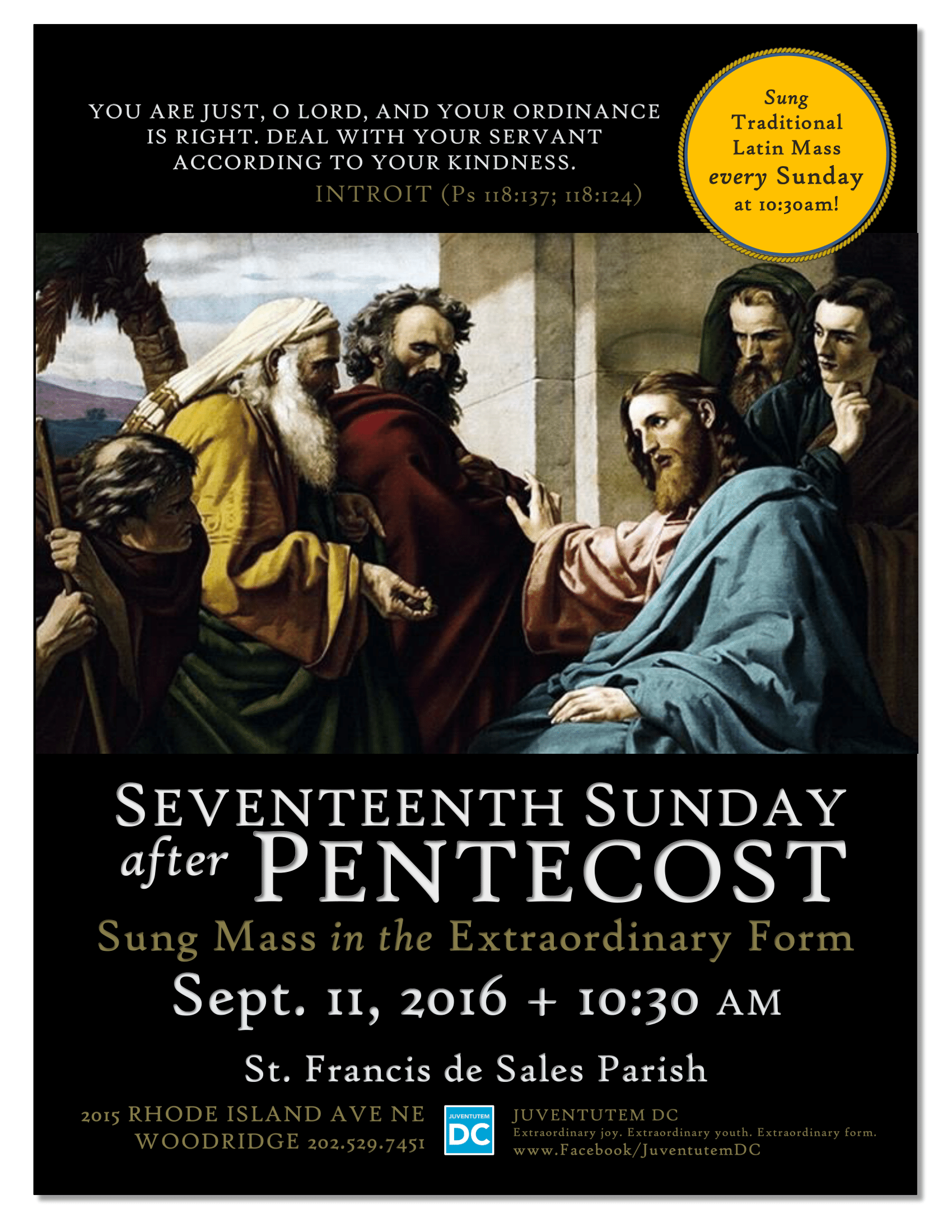 Sung Traditional Latin Mass, Sunday, Sept. 11