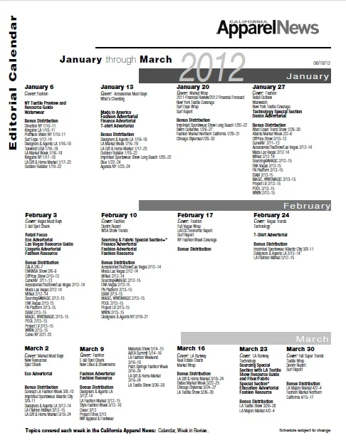Editorial Calendar