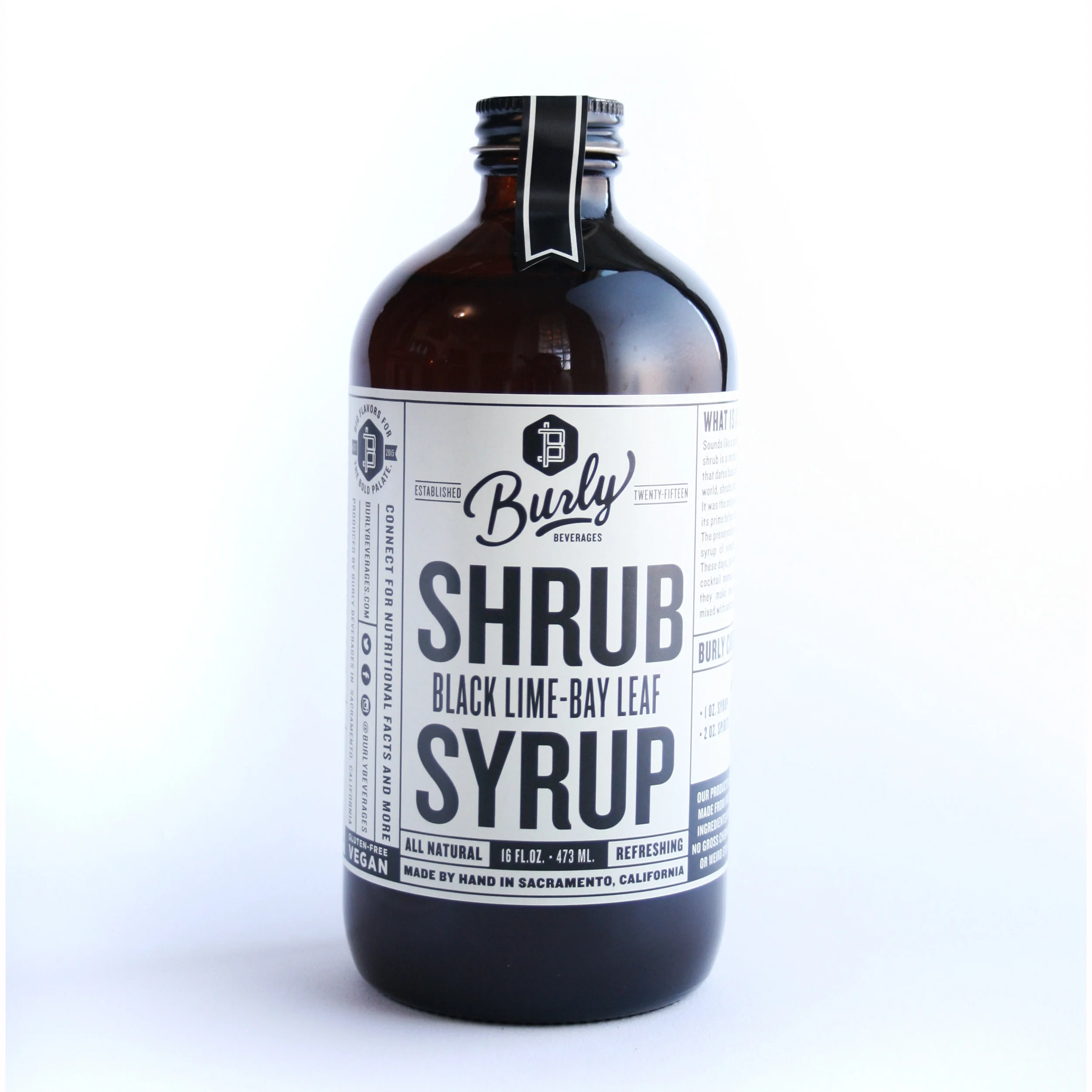 Black LimeBay Leaf Shrub Syrup — Burly Beverages