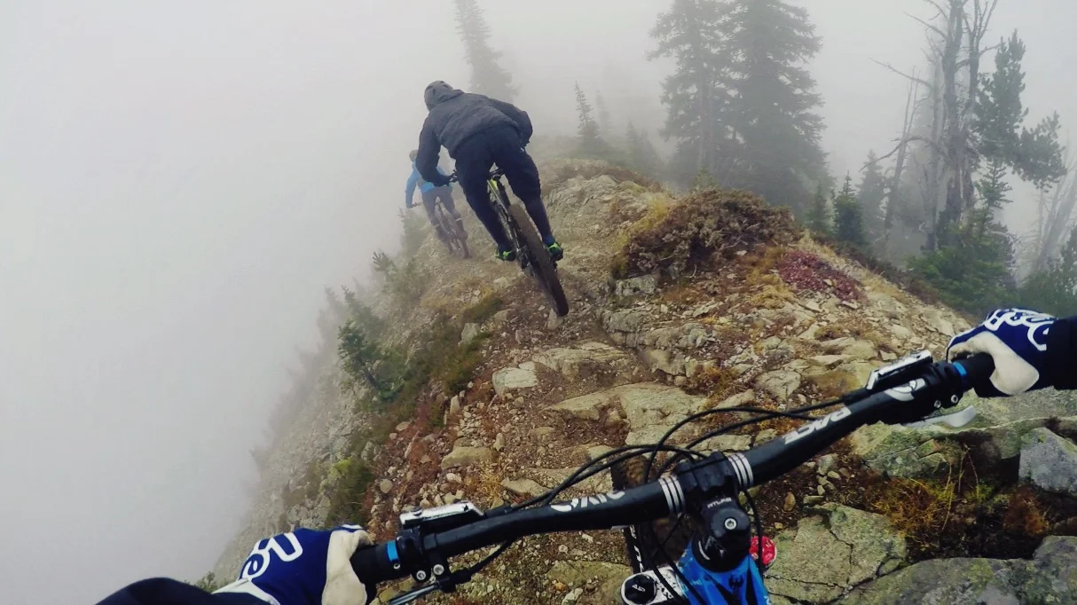 At one point we rode along a jagged ridge; a slip to the left meant a long trip down.