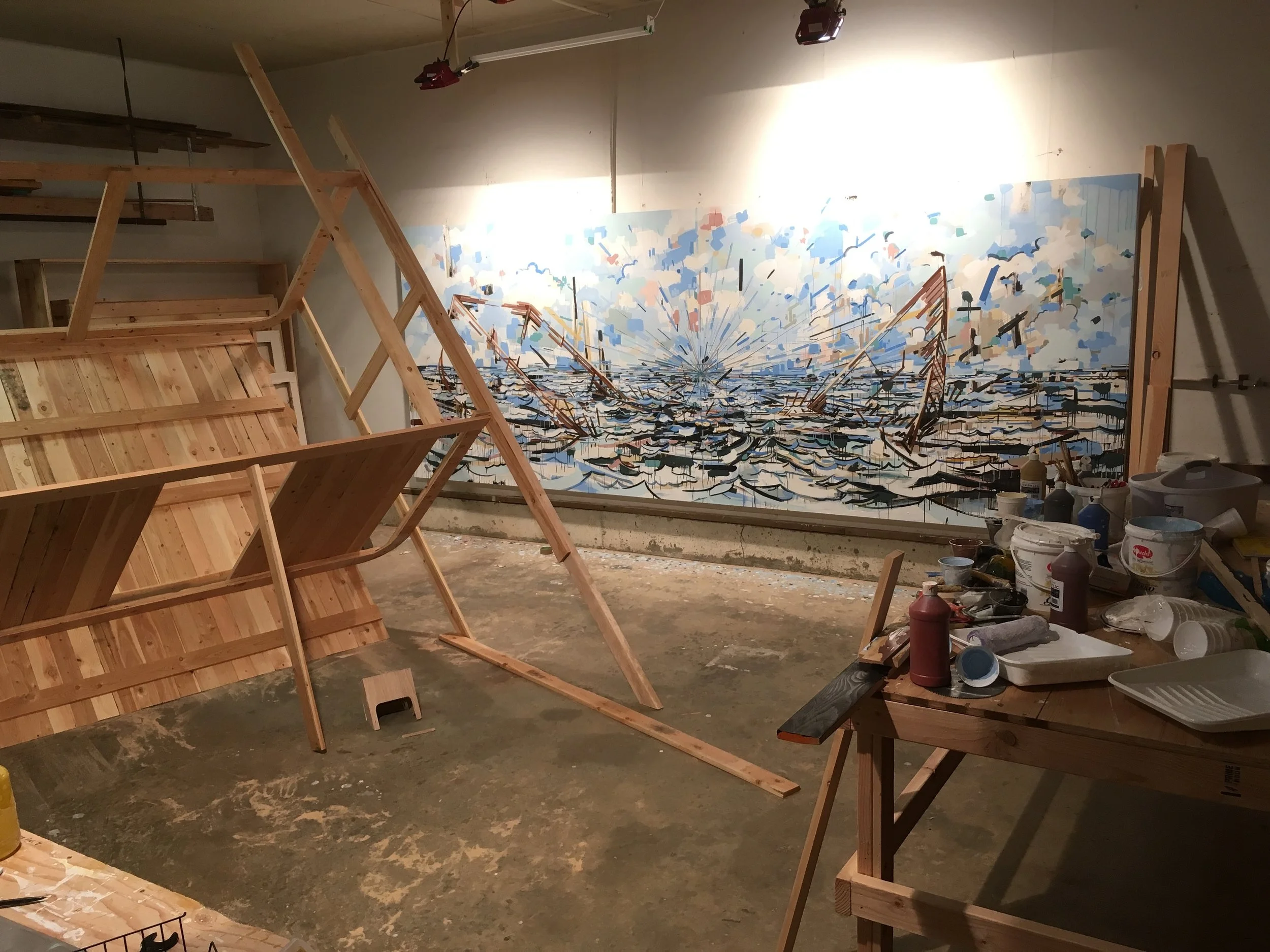 Works in progress in the studio.