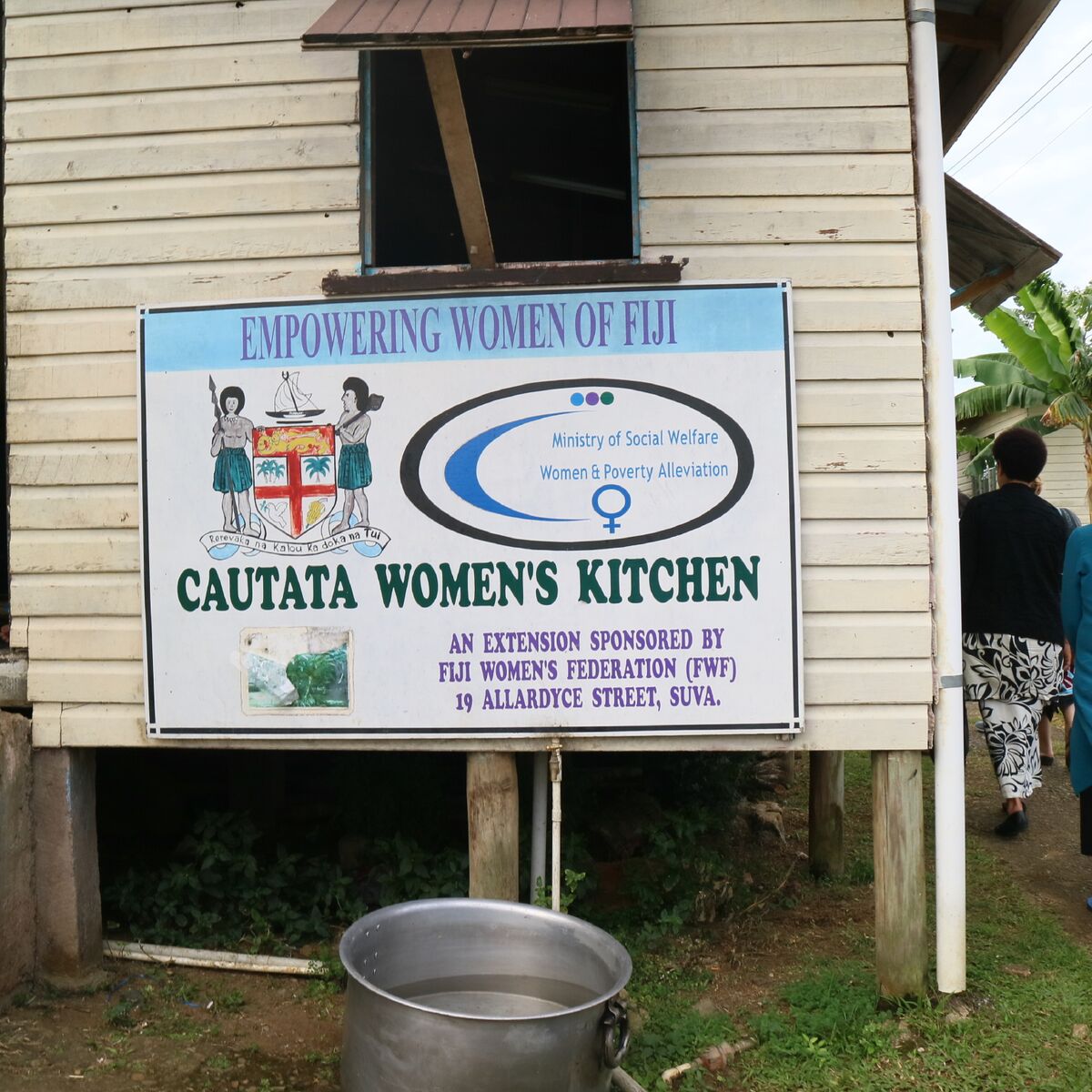 The sign outside the Caucata Woman's Kitchen & Hall