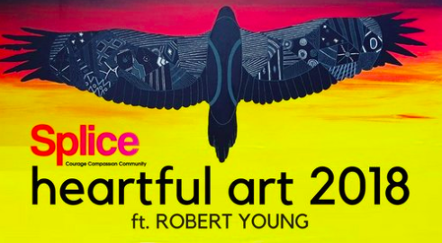 In 2018 the featured artist for Splice Heartful Arts was Robert Young, this powerful artist makes work that celebrates his Gunnai and Waradjurie heritage. Working with a range of mediums ranging from canvas to sneaker art for Puma Young believes “young people have grown up ashamed of where we’re from, not wanting to celebrate indigenous culture and heritage. But now people from around the world are wanting to celebrate and acknowledge our culture and our identity. There’s a greater awareness of celebrating people’s uniqueness.” (New York Times, Sept. 6, 2017). The tour was a great success and many members of the public joined along the way for speaking events and painting workshops.