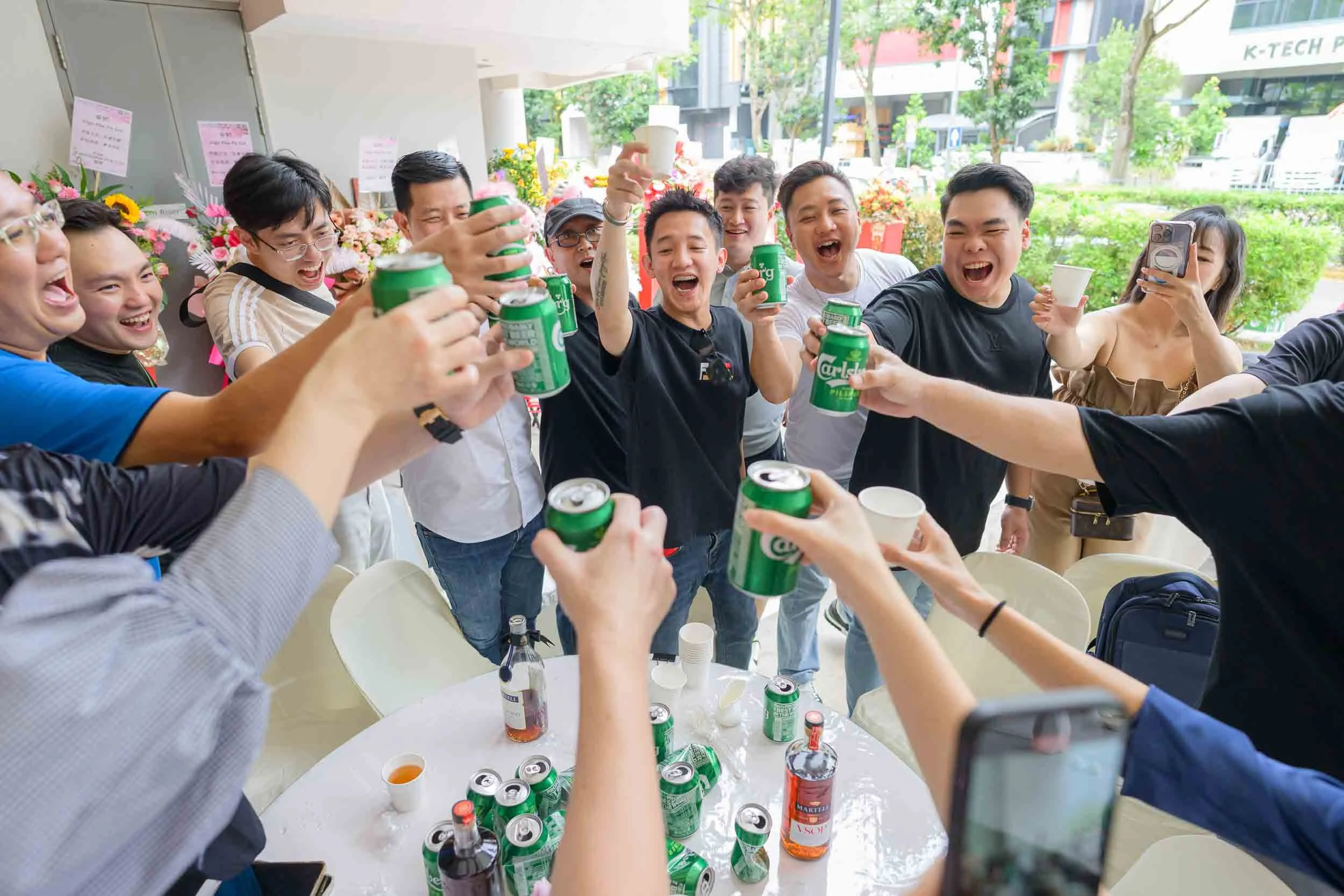 people cheering