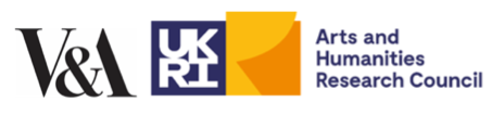 Combined logo of the V&A and UKRI Arts and Humanities Research Council