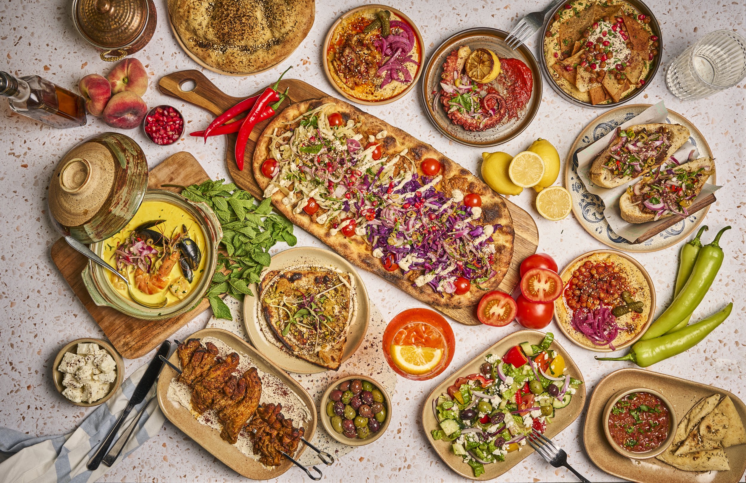 Flat lay food photography