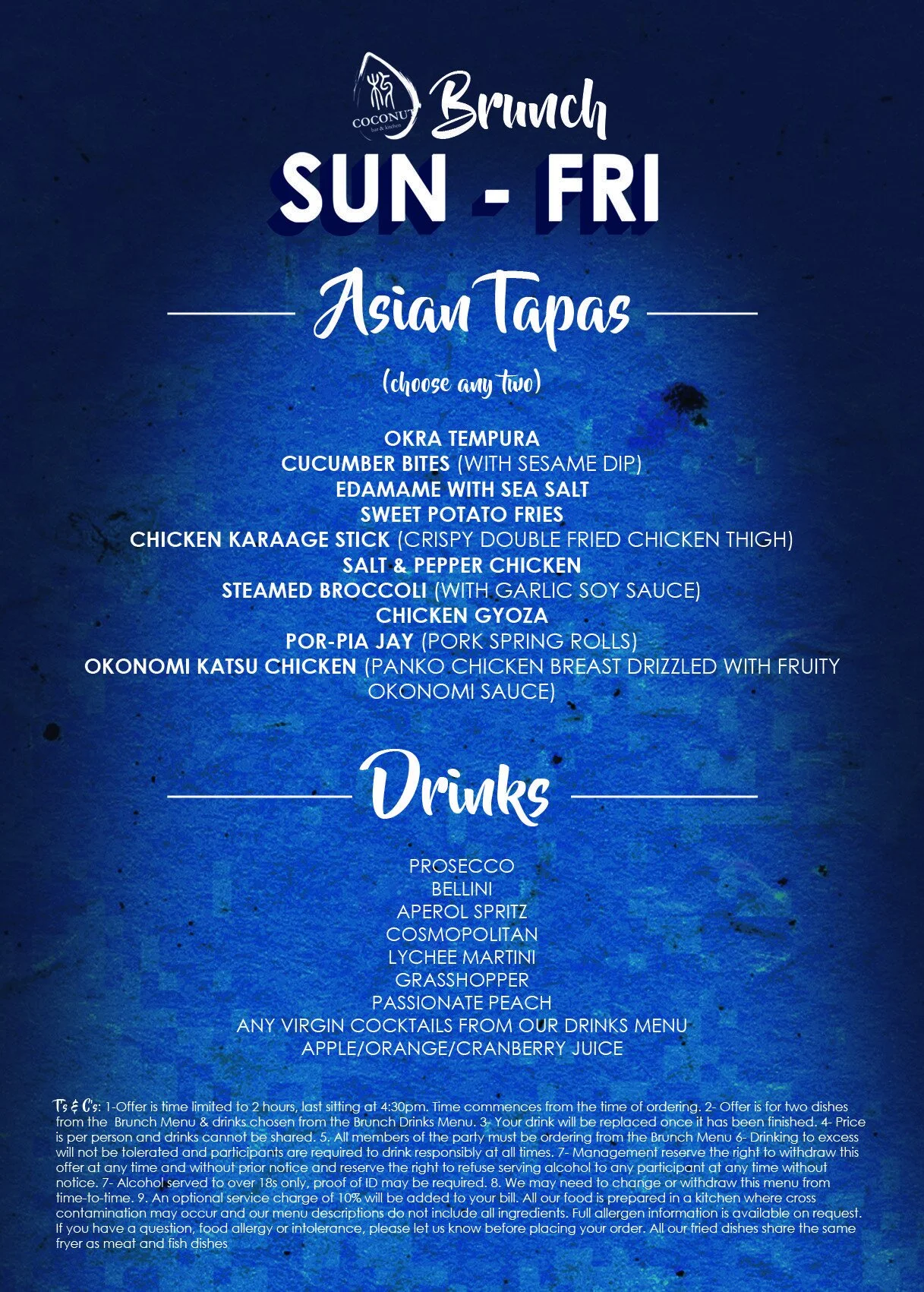 Restaurant Menu — Coconut Bar & Kitchen