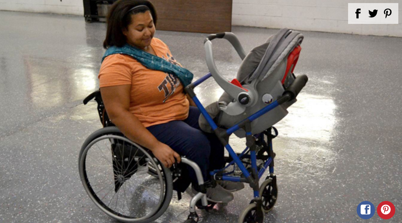 Teen Designs Stroller for Mom in Wheelchair