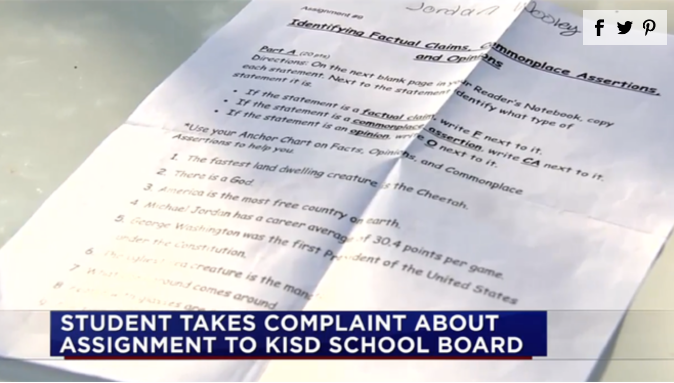 Parents Outraged by School Assignment That Says God's Existence is an Opinion
