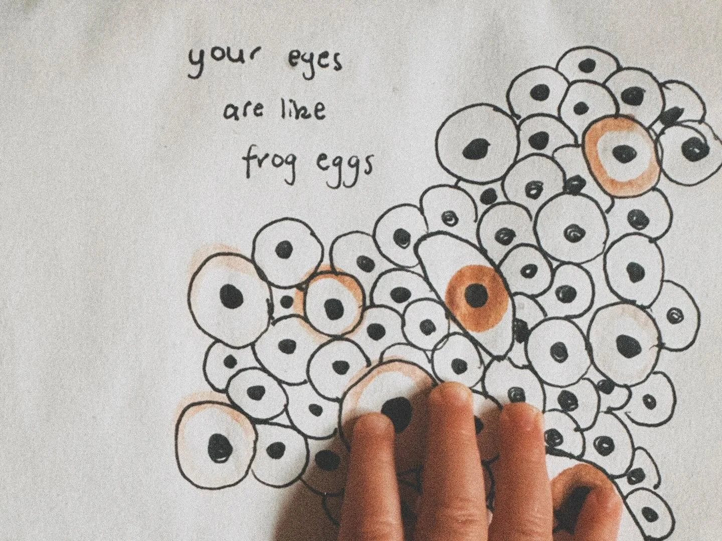 your eyes are like frog eggs
.
Just the thing you&rsquo;ve always dreamed of someone to saying to you as they were staring into your eyes haha
.
One day I pointed out frog eggs I saw floating in the river. She went to grab them and I stopped her. We 